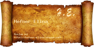 Hefner Elina névjegykártya
